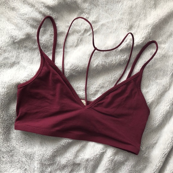 Express Other - maroon, strappy bralette | express